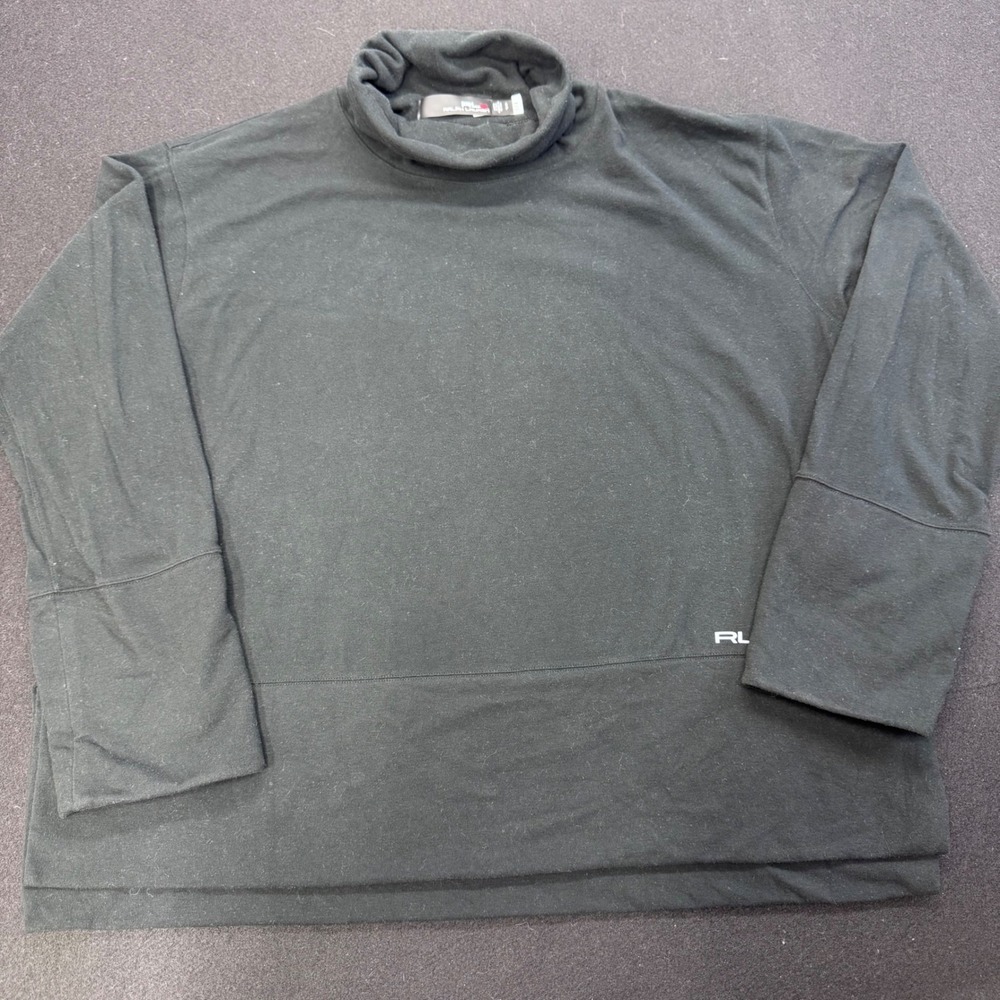 RLX Ralph Lauren Womens Black Mock Neck Long Sleeve Activewear Top Large